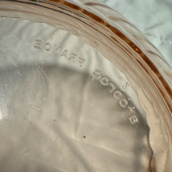 Vintage Arcoroc France Rosaline Pink Glass Swirl Fruit Salad Bowl Cottagecore - Picture 5 of 9